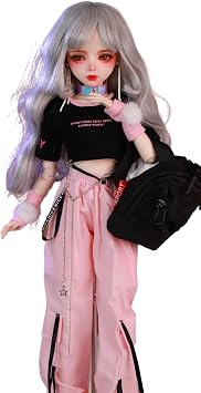 BJDDOLL Hand-Painted Makeup -Mechanical-Jointed BJD-Style Doll 1/3, 22.8 Inches 56cm Tall, Sporty Style, PVC Body with 31 Movable Joints,for Ages 15+ and Older,Desk&Wall Decoration