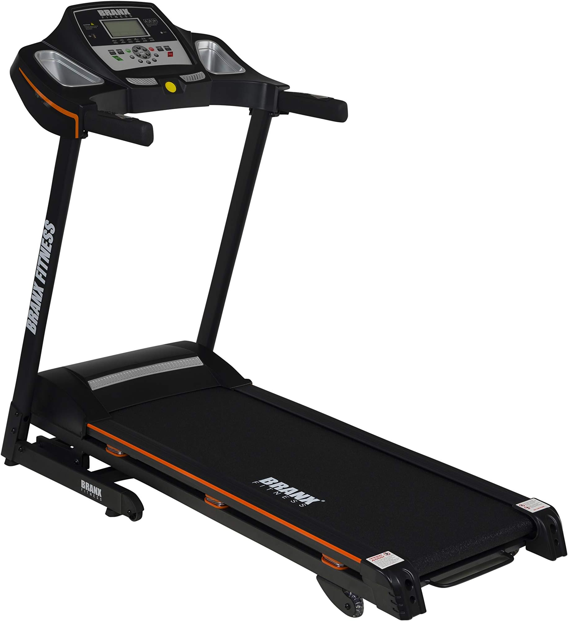 Branx Fitness 'NEW' Compact Foldable 'Energy Pro' Treadmill - 16.5km/h - 0-16 Level Auto Incline - 5hp Peak Motor - Bluetooth - 125kg Max User Weight Limit