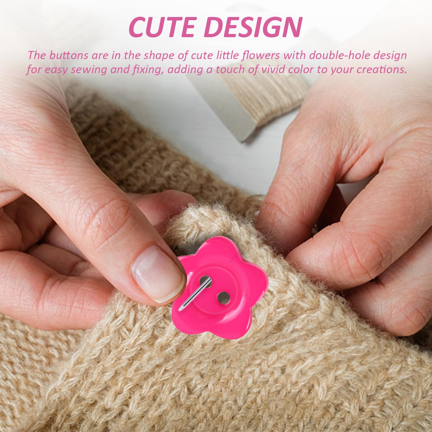 200 Bottoni Fiori In Resina - 15mm, Colorati, Doppio Foro, Per Cucito E Fai Da Te - Foto 7