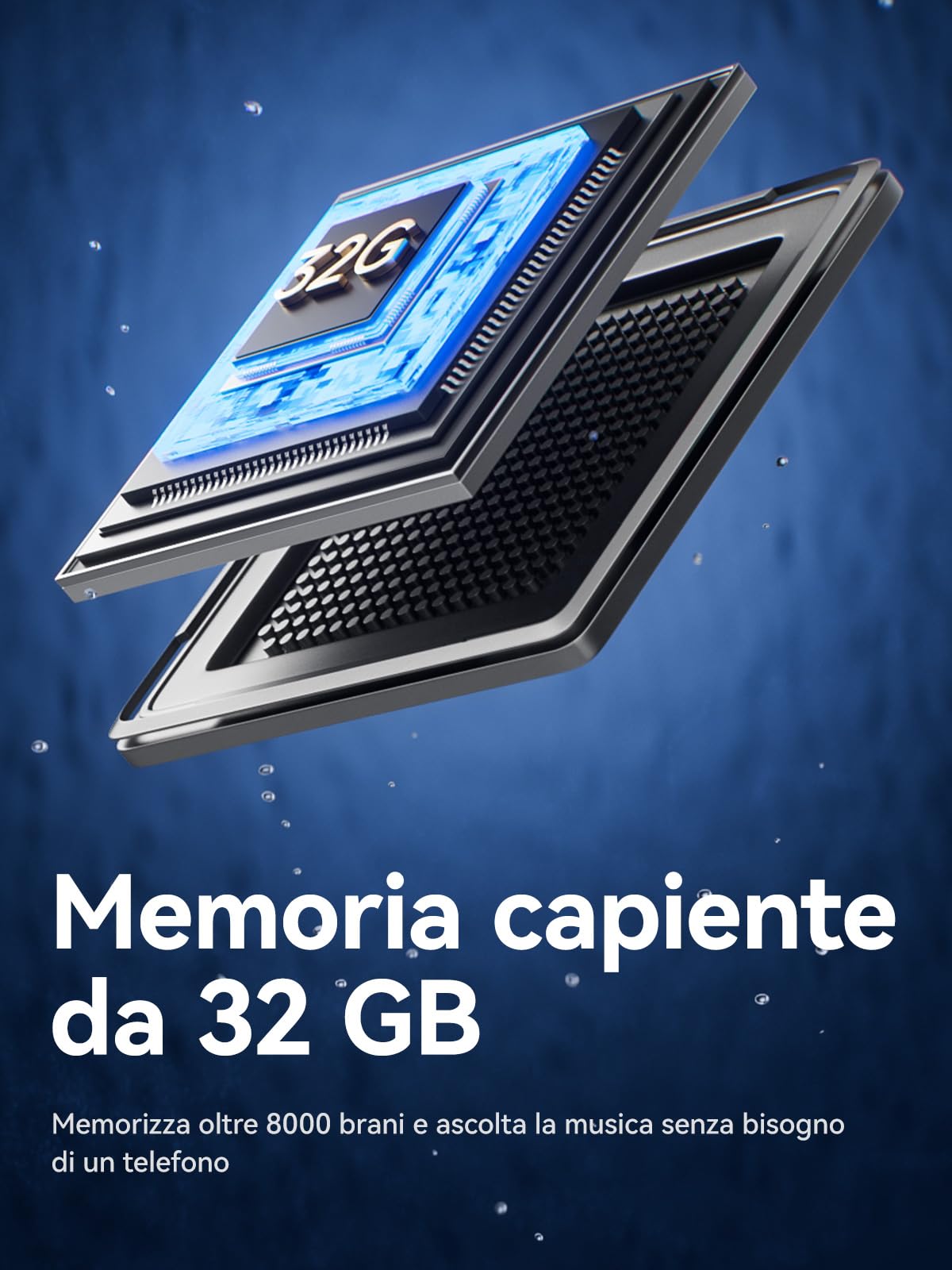 SANAG B33S Cuffie Conduzione Ossea Nuoto, Cuffie Subacquee per Piscina IPX8 Impermeabili con Wireless Bluetooth, Microfono, Lettore MP3 da 32G, 8 Ore di Riproduzione, Auricolari Nuoto Musica, Nero