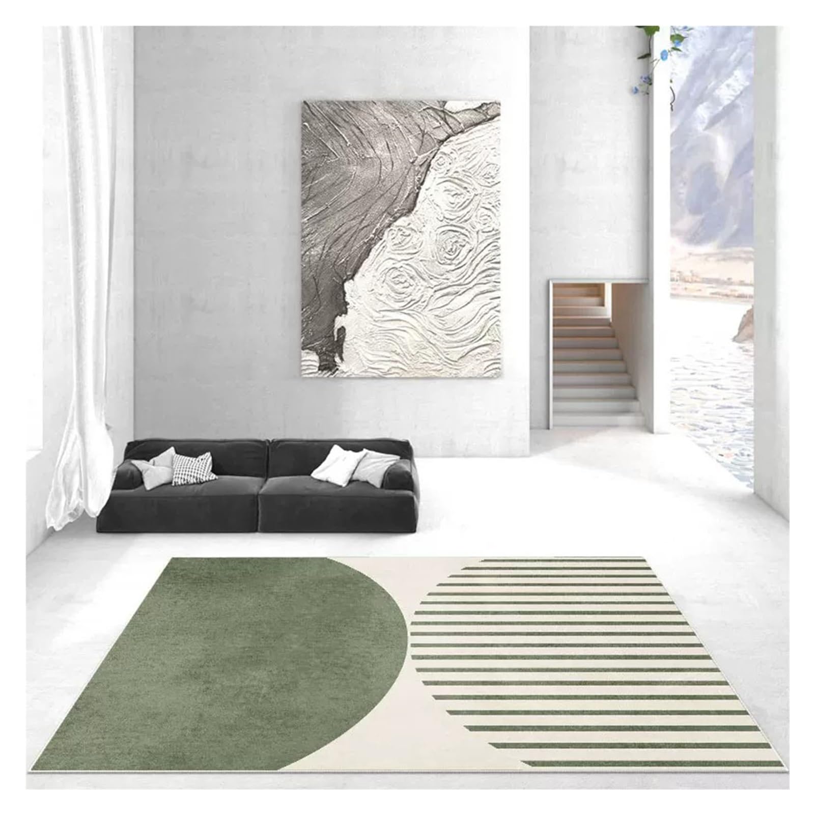 Tapis shaggy poil long extérieur 200x200 paillasson entrée et tapis grand salon