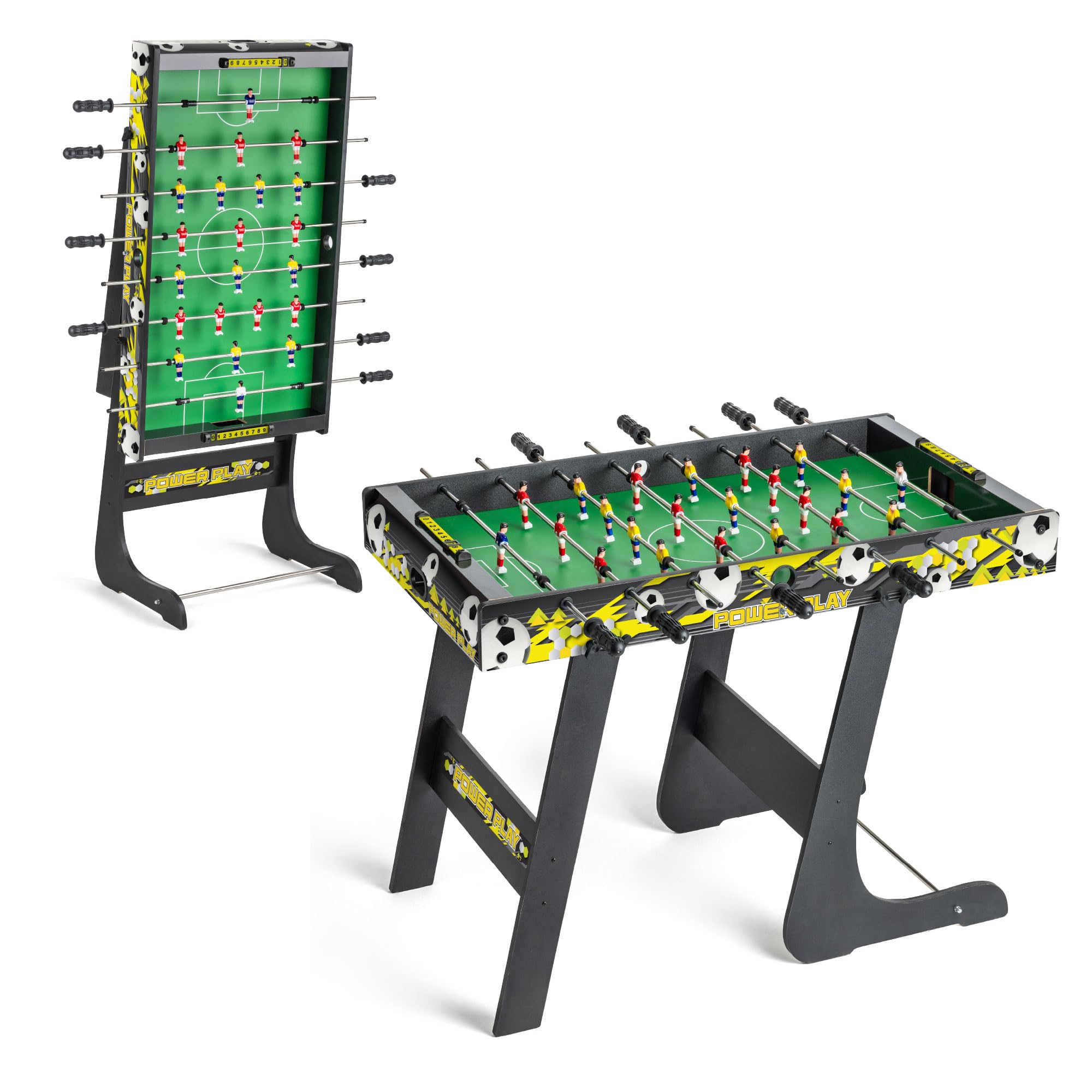 Powerplay 3ft Folding Football Table, Mini Table Football Game for Kids & Adults, Compact & Portable, Easy Storage, Gift for Boys and Girls