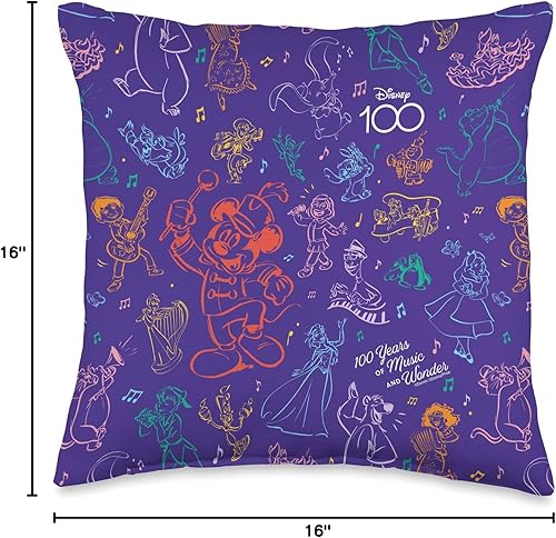 Miniatura 4 de Disney 100 Years Wonder Musical Friends D100 - Almohada de 16 x 16 pulgadas multicolor