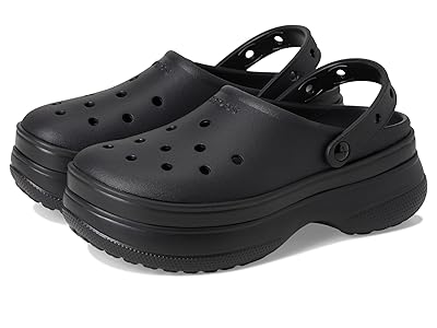 Crocs Classic Stacked Clogs Platform Platform Clog Shoes Black/Black