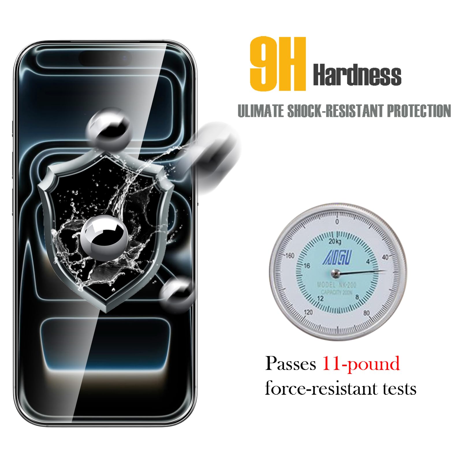 Screenguard Apple iPhone 16 Pro Pellicola protettiva in vetro blindato 2.5D 9H a schermo intero