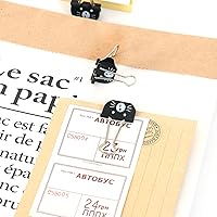 Vista 2 de Cute Cat Metal Binder Clips 20Pcs Black Medium Paper Clamps for School Home Desk Organizers Office Supplies