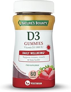 Vitamin D3 1000 IU Gummies - Pack of 60 Coated Capsules - Supports Immune, Bone, and Muscle Health