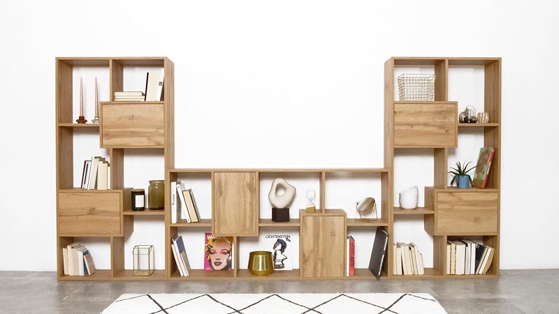 Mobili Fiver, Iacopo, TV wall Unit, Rustic Oak with Doors, Made in Italy image 4