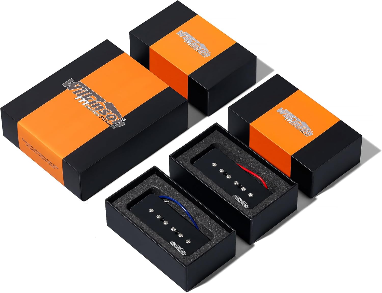 Wilkinson M series WO90 Ceramic Single Coil Pickups,Neck Bridge P-90 Pickups Set for Les Paul SG LP Style Electric Guitar Parts (WO90)