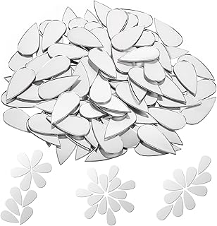 Comprar 100 espejos pequeños para manualidades, azulejos de espejo de lágrima de 1 pulgada, mini mosaico autoadhesivo plateado para manualidades, decoración de pared,