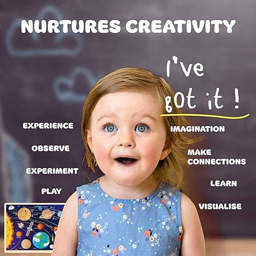 Miniatura 7 de Rompecabezas de 48 piezas para niños de 4 a 8 años, rompecabezas de madera del sistema solar para niños de 4 años, cada pieza es única, rompecabezas