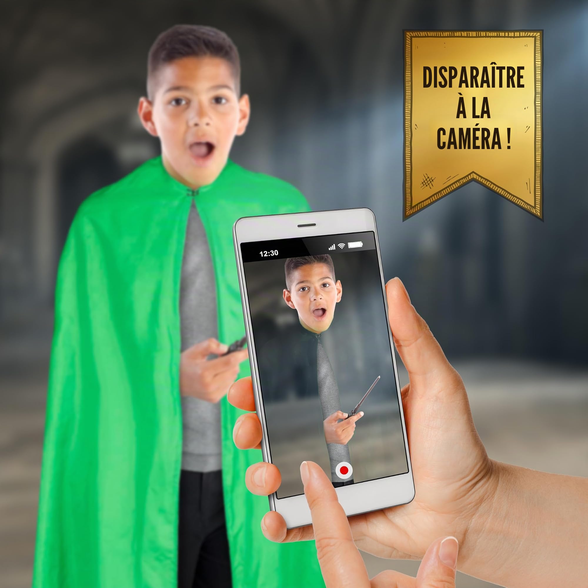 WOW! Stuff Real FX Cape d'invisibilité Harry Potter, Vert, Junior