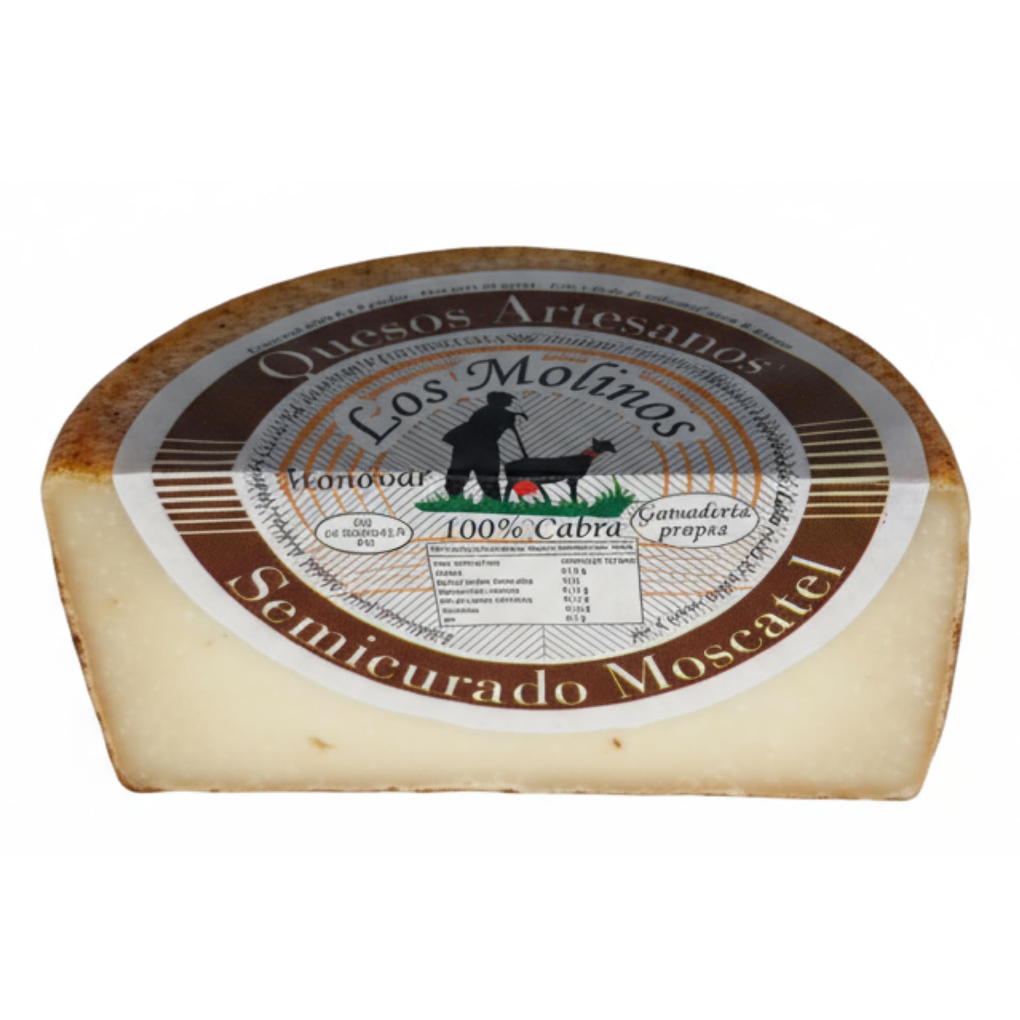 Medio Queso Artesano Semi Curado 100% de Leche de Cabra 225 gr | Queso Gourmet Elaboración Tradicional y Casera con Ganadería Propia | Sabor Único y Natural