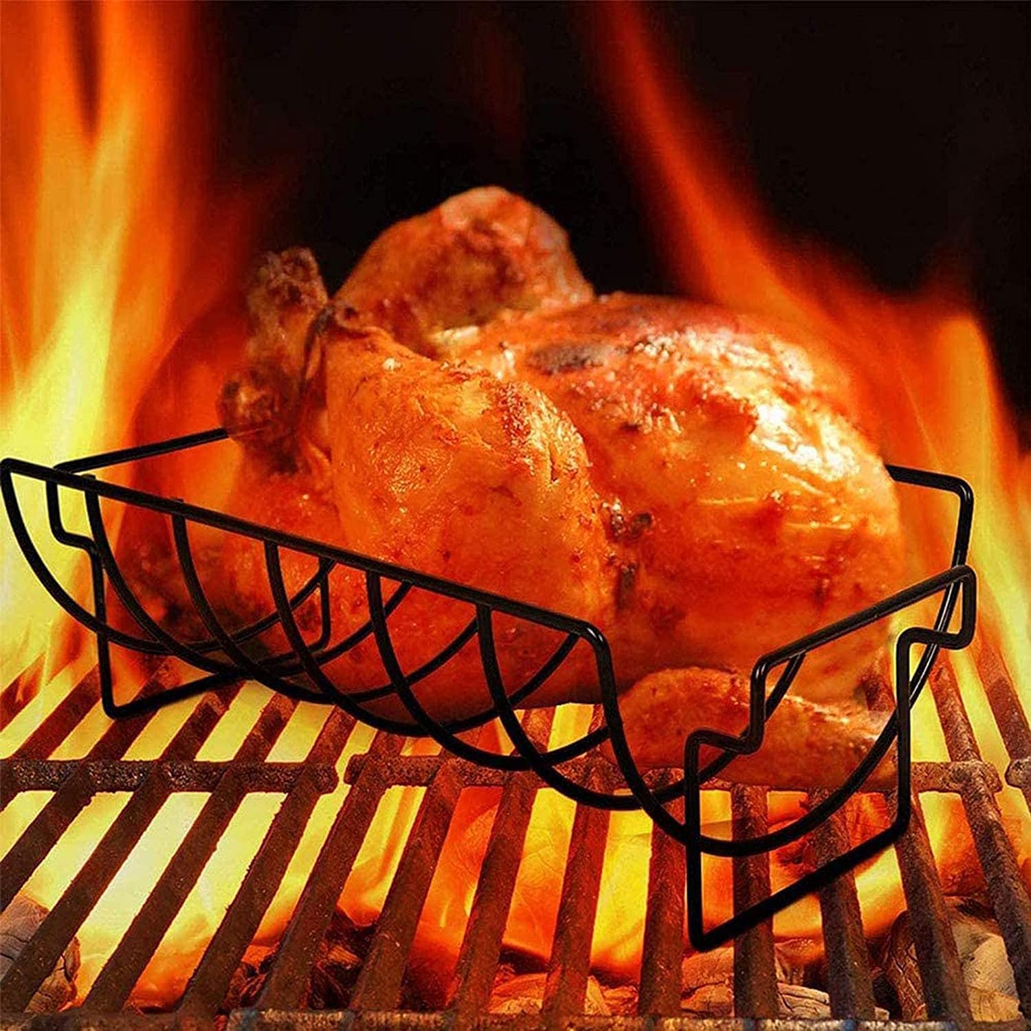 Porta Costolette Bbq, Supporto Per Costolette Barbecue, Supporto Per Arrosto Bistecca, per Grigliare Bistecche, Costine, Pollo Alla Griglia, 36 * 20 * 12 cm