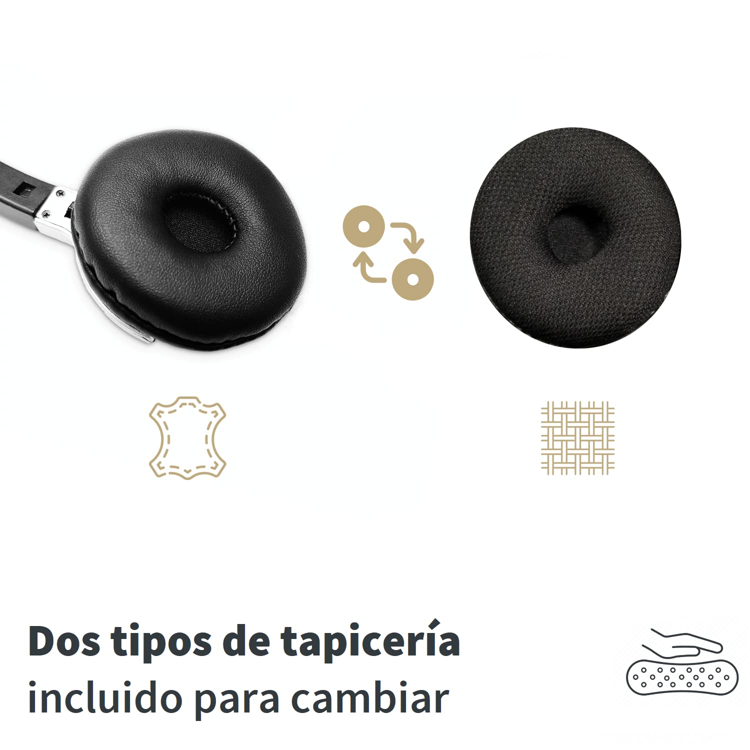 GEQUDIO Auriculares adecuados para RJ teléfono Cisco - Casco con Almohadillas de Repuesto para Auriculares - 60 g de Peso (1 Altavoz)
