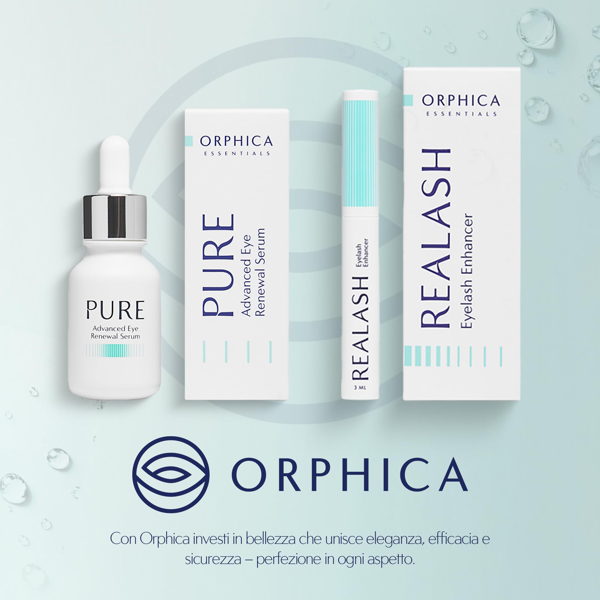 ORPHICA PURE Siero Contorno Occhi Effetto Lifting 15 ml - Siero con Vitamine A E B3 ed Estratti Naturali, Siero per Contorno Occhi Borse e Occhiaie, Crema Contorno Occhi Antirughe, Eye Serum