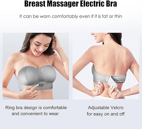 Miniatura 5 de Masajeador de senos eléctrico inteligente, brasier USB recargable con función de masaje multifuncional, promueve la salud de los senos, ampliación