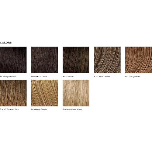 Miniatura 5 de Peluca de pelo de 14.5 pulgadas de largo con flecos suaves y ondas, resistente al calor, sintética, ultra pequeña, con diseño de monofilamento,