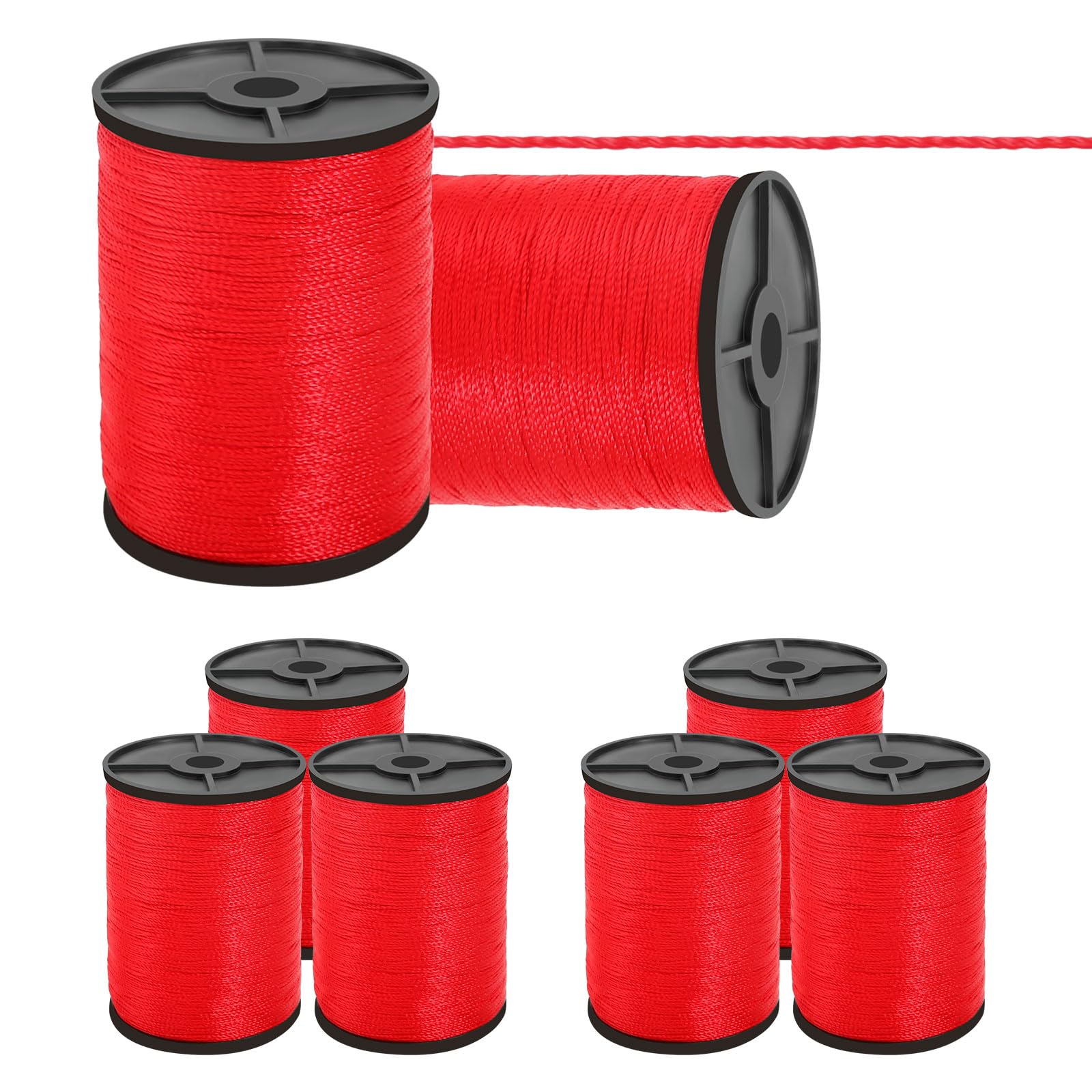 8 rotoli di corda da muratore, 100 m x Ø 1,5 mm, in polietilene, per livella, resistente agli strappi, per pavimentazione