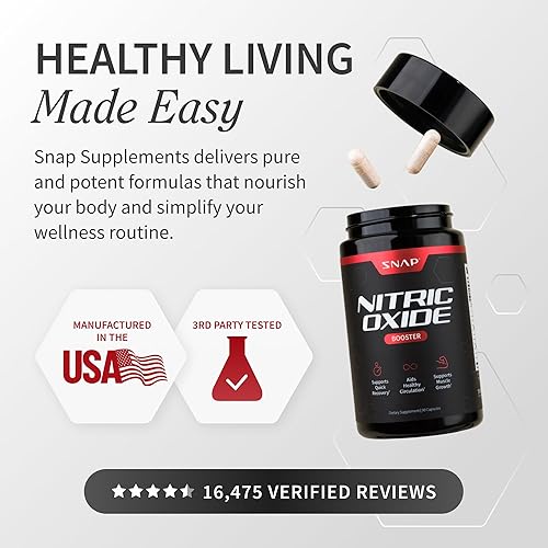 Miniatura 14 de Snap Supplements Paquete de suplemento de óxido nítrico y salud de próstata para hombres, 90 cápsulas vegetarianas cada una