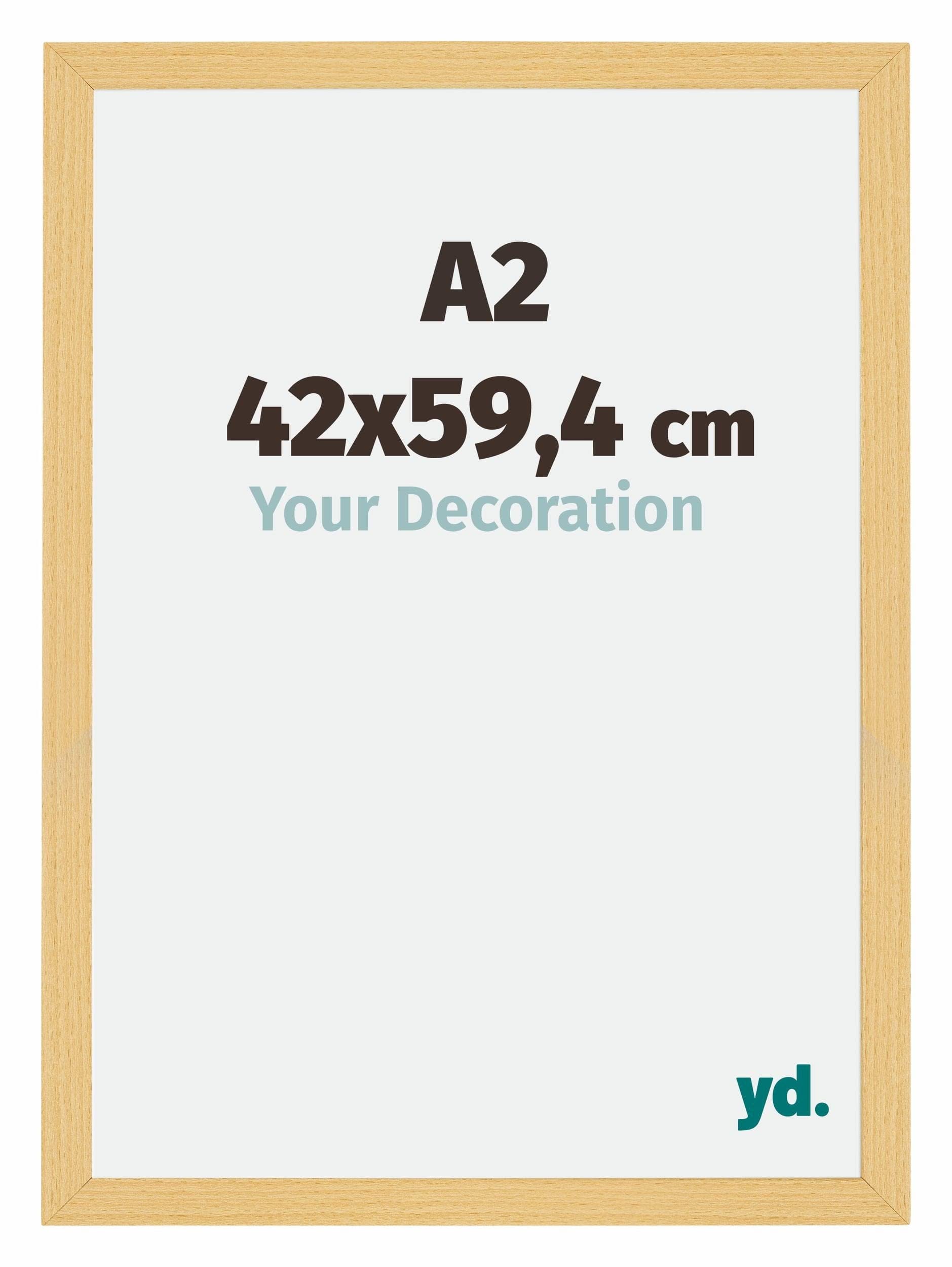 Your Decoration - Picture Frame A2 42x59,4 cm - Beech Design - Decorative Wall Frame in MDF with Antireflection - Frame A2 42x59,4 - Mura