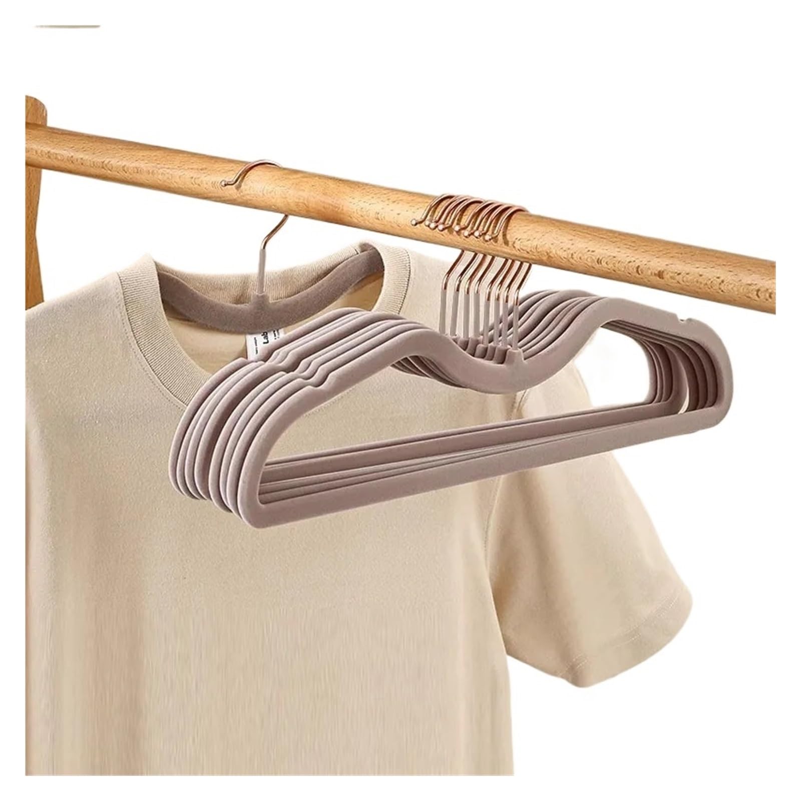 Cintres en Velours Cintres en Velours floqués, 10 pièces, Conception à col Court, sans Trace, antidérapants, for Chemise, Veste, Manteau, Supports de Rangement(Light Purple)