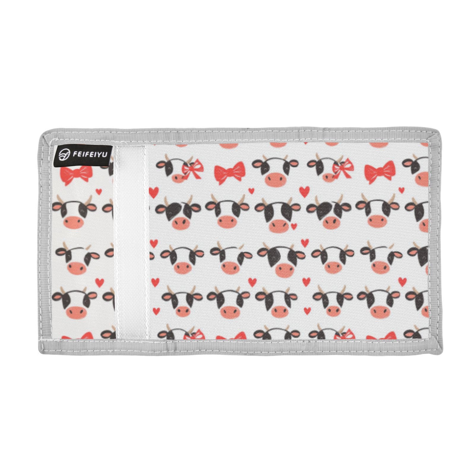 Wusikd Cute Cow Kids Wallet for Boys Girls Faces Hearts Toddler Trifold Wallet Novelty Wallet for Teens Women Men