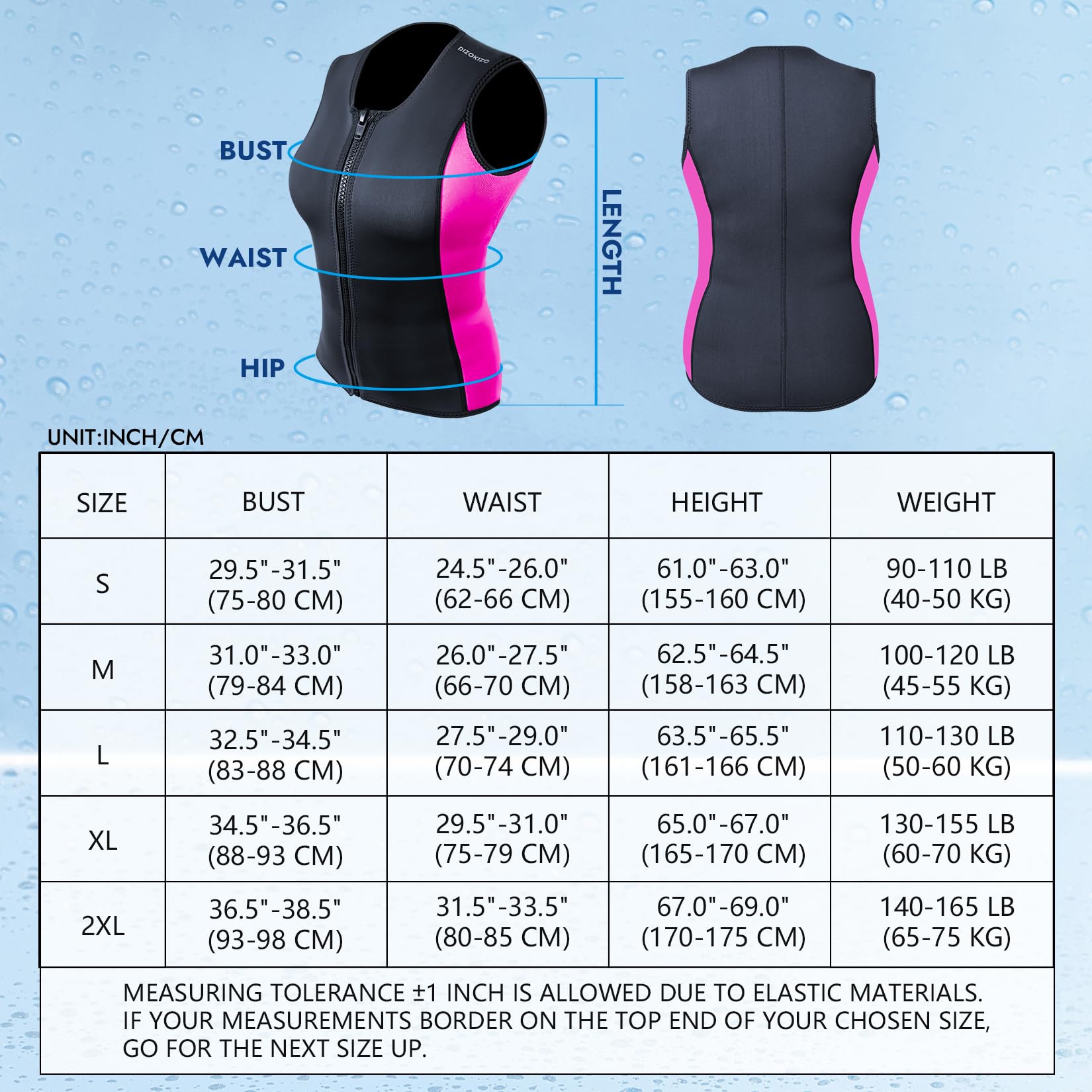 Neoprenanzüge für Männer und Frauen 3 mm Neopren-Weste Ärmellose Neoprenanzüge Jacke, Neoprenanzug-Oberteil zum Tauchen, Kajakfahren und Surfen