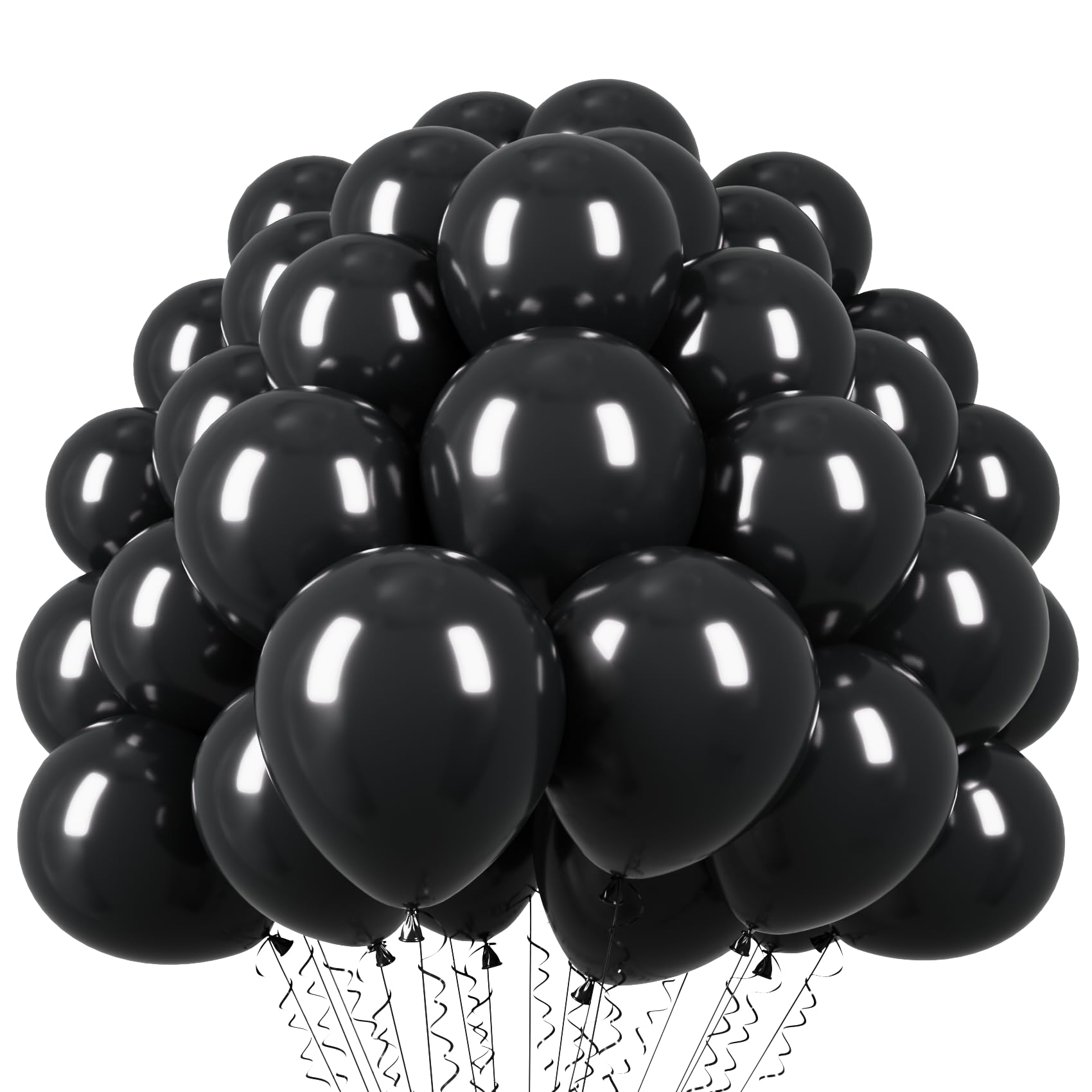 Voircoloria 110pcs Black Balloons 12inch Matte Black Latex Party Balloons for Graduation, Wedding, Birthday, New Year, Baby Shower, Anniversary, Holiday Party Decorations