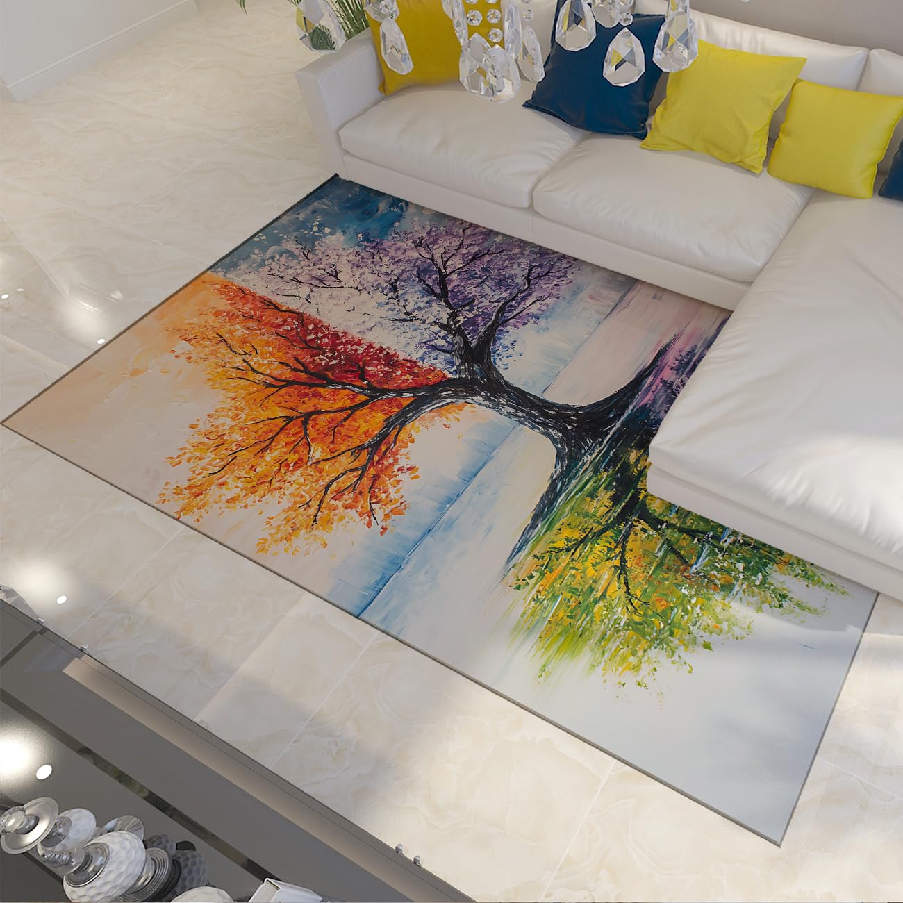 Tapis espace lavable et antidérapant 90x150 déco minimaliste grand confort