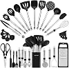 Set de Utensilios de Cocina - Utensilios de Silicona - 33 Gadgets y Espátulas para Ollas Antiadherentes - Set de Espátulas de Silicona y Acero Inoxidable - Mejores Herramientas de Cocina, Accesorios Útiles para Ollas y Sartenes 1
