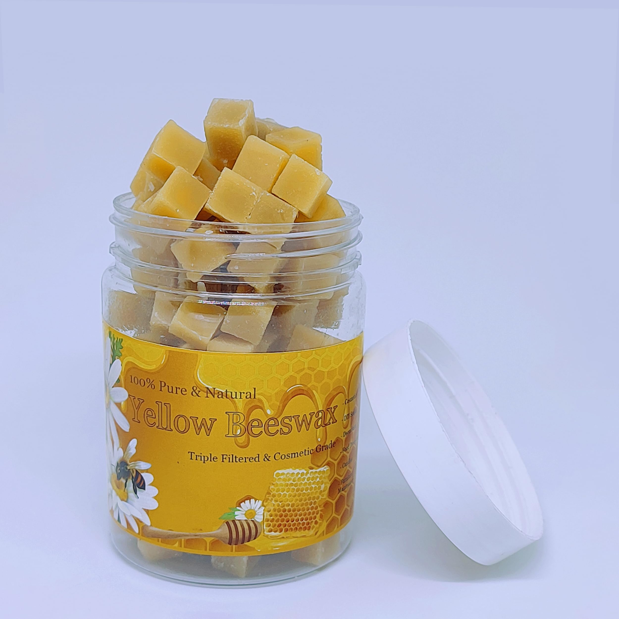 MADHYA Yellow Pure Beeswax Cubes, Triple Filtered Natural Organic Beeswax, Beeswax for Candle Making, Skincare, Lip Balms, Moisturizer, Lotions, DIY Projects, Soap, Creams, Food Grade Wax, 50 gm-image-47