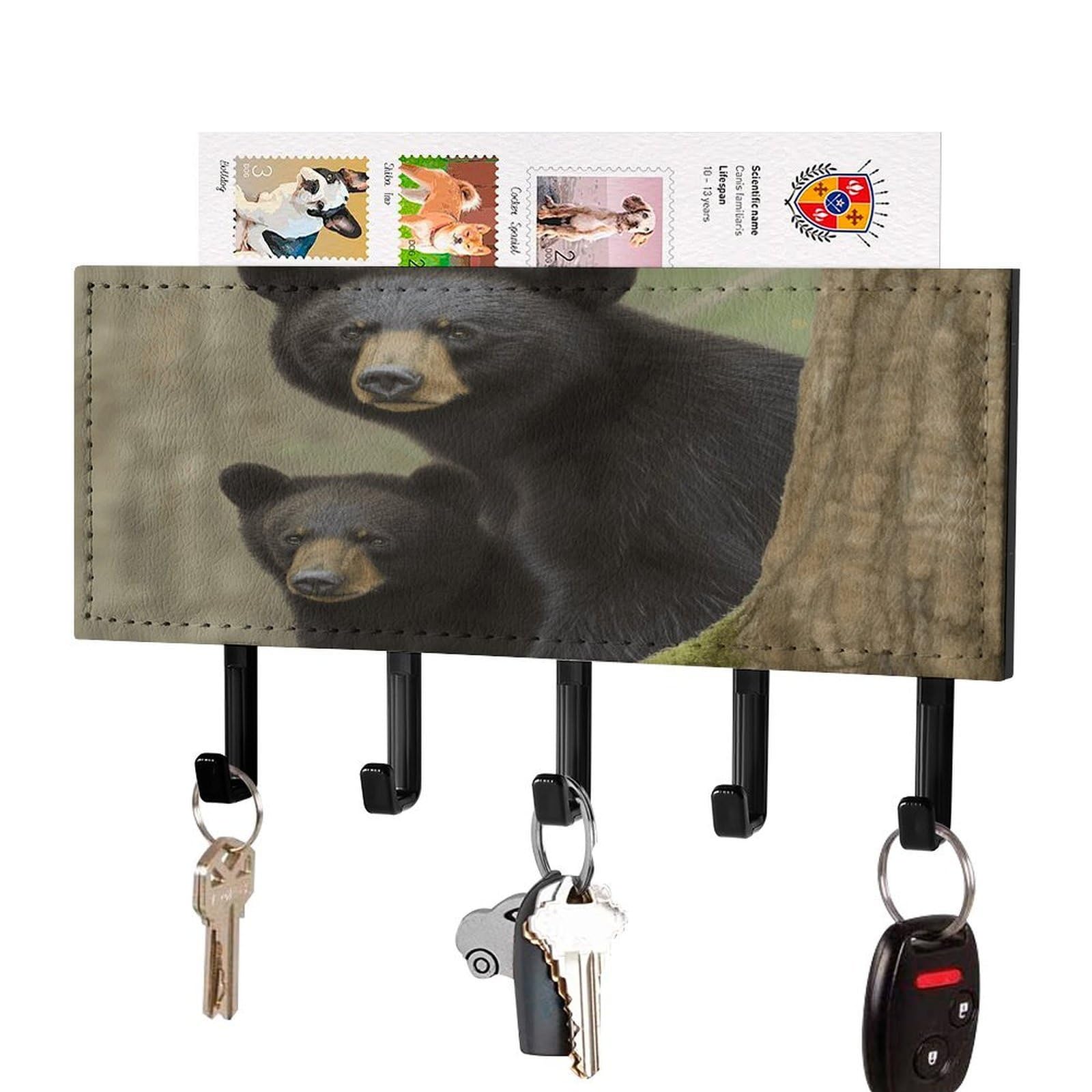 Soporte de metal adhesivo Black Bear para evitar la pérdida de llaves