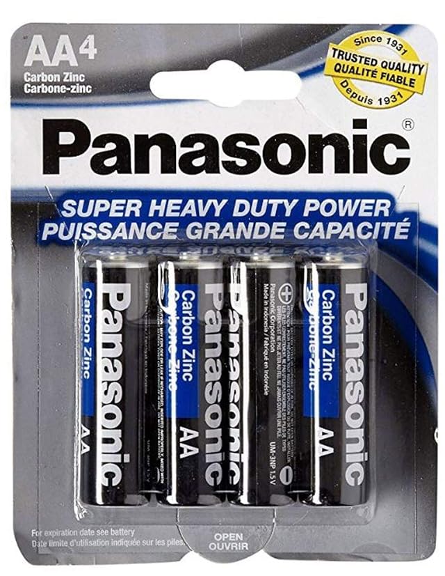 Panasonic 5741 8PC AA Batteries Super Heavy Duty Power Carbon Zinc Double A Battery 1 5V Black Pack