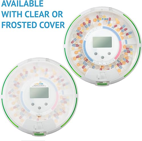 Miniatura 2 de Live Fine Dispensador automático de pastillas con organizador electrónico de medicamentos de 28 días, 6 plantillas de dosis, pantalla LCD de fácil