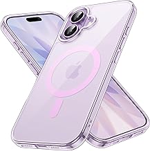 JETech Magnetic Cover for iPhone 17 6.3 Inches Compatible with MagSafe, Shockproof Mobile Phone Bumper Case, Anti-Scratch Back Transparent (Purple)
