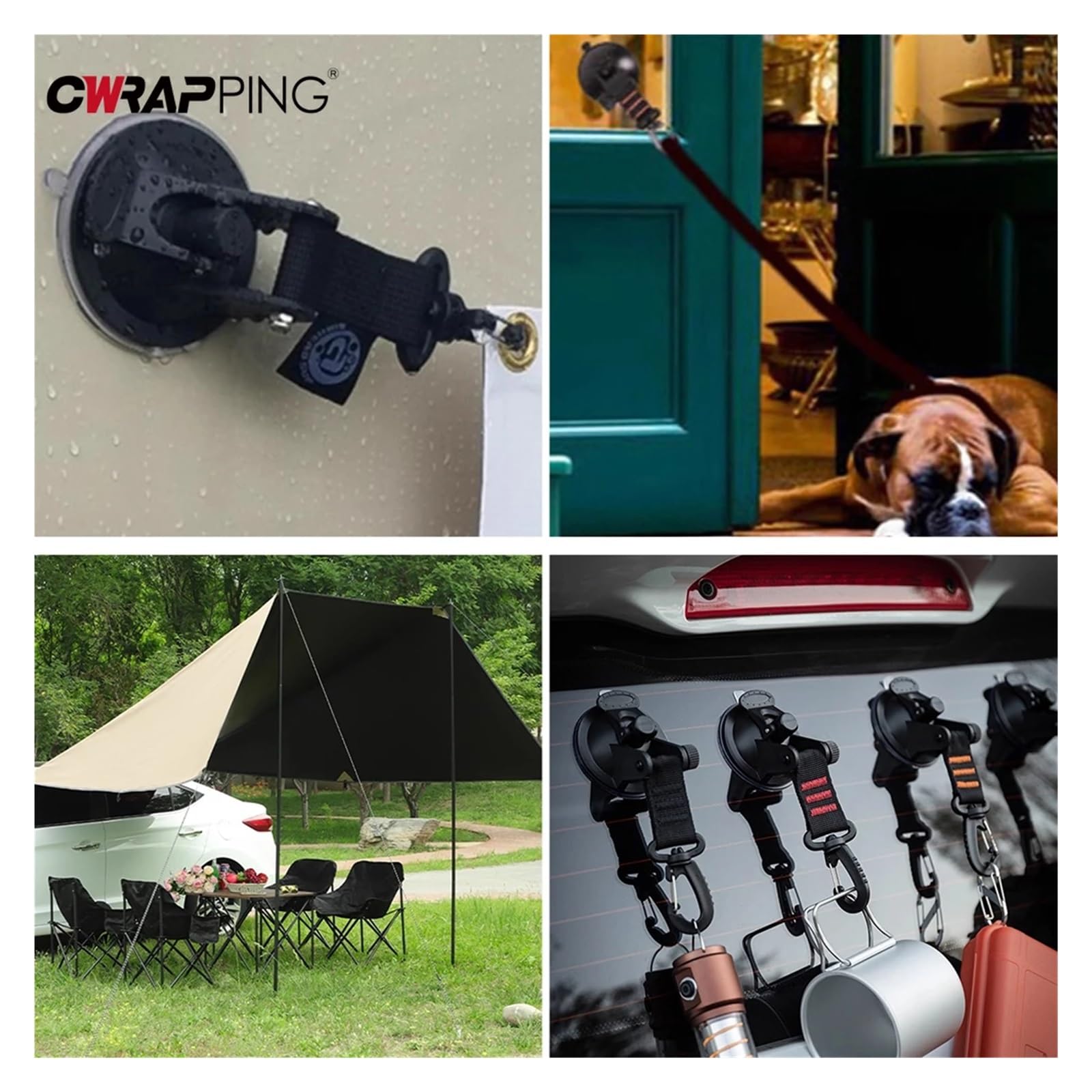 Fibbia a Ventosa for Tenda da Auto, ancoraggi Laterali for Campeggio, Ventose for, Gancio di Fissaggio for Camper, Accessorio Interno della Cabina(PC-4)