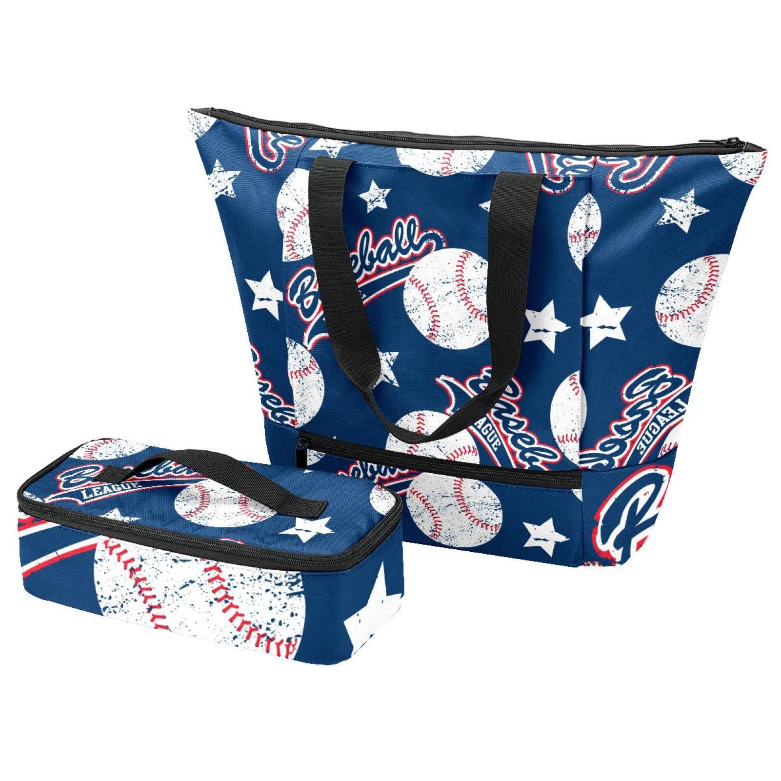 Bolsa de mano y fiambrera, bolsas de béisbol deportivas + bolsas de aislamiento para viajes, trabajo, escuela, picnic, multicolor, Talla Unica