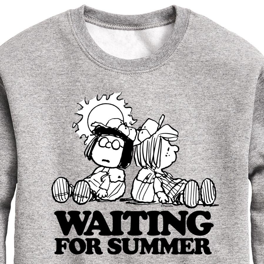 HYBRID APPAREL - Peanuts - Marcie & Peppermint Patty - Waiting for Summer Dazed - Toddler & Youth Crewneck Fleece Sweatshirt3
