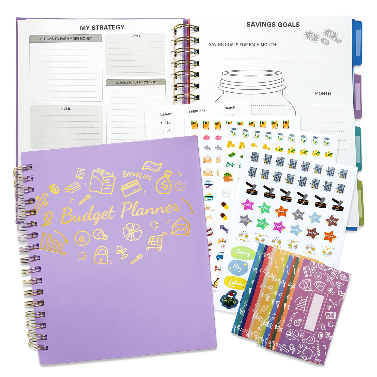 Budget Planner - B5(9.2x7'') Monthly Bill Organizer With Expense Tracker Notebook, Undated Financial Planner Budget Book To Take Control Of Your Money