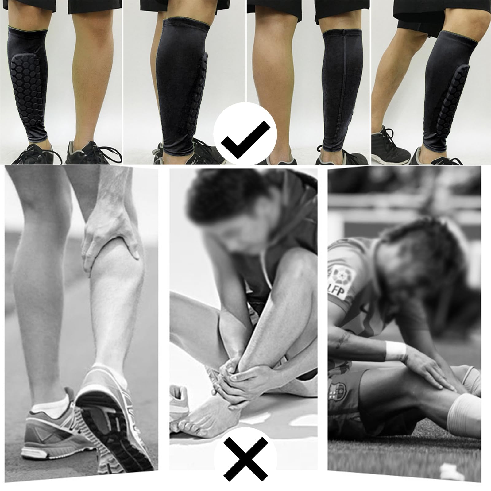 Espinilleras de fútbol con calcetines de mangas, ergonómicas y elásticas para fútbol, baloncesto, ciclismo, escalada