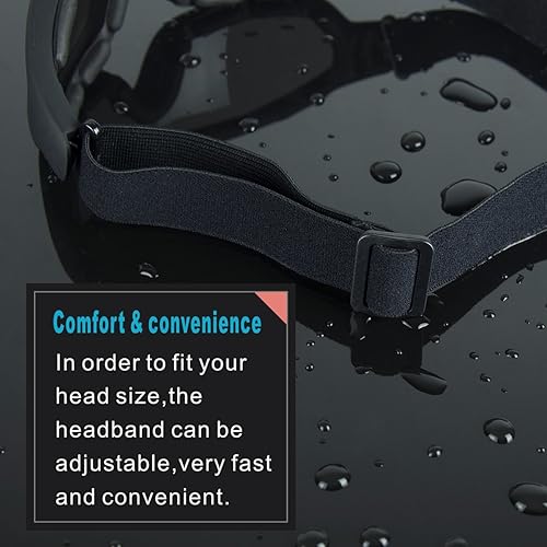 Miniatura 5 de Viriber Gafas de motocicleta - Gafas de protección UV para exteriores, gafas de combate a prueba de polvo (negro oscuro)