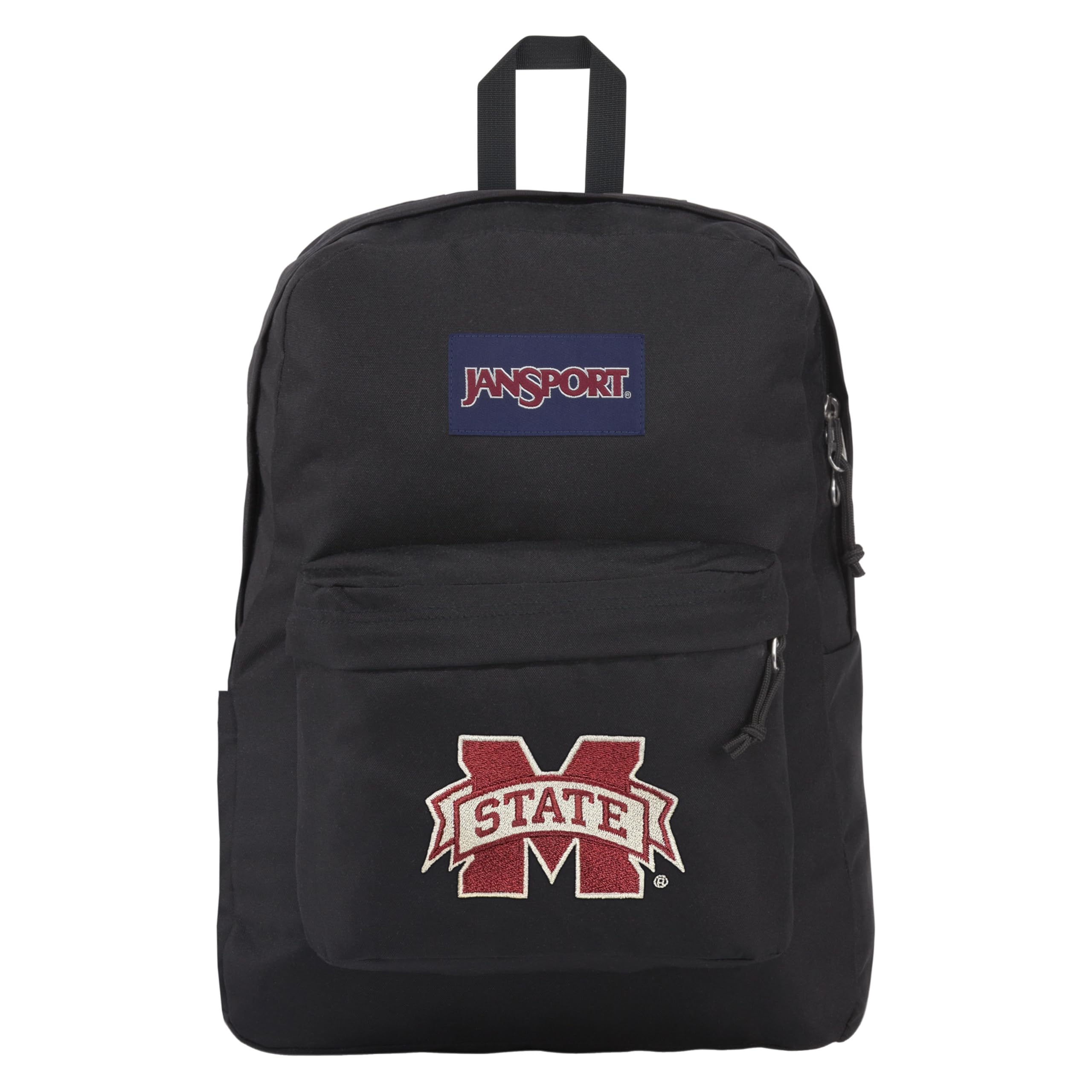 JanSport NCAA Officially Licensed Backpack, Mississippi State Bulldogs, Superbreak Plus with Padded 15'' Laptop Sleeve, Spacious Computer Bag for Men &amp; Women, Durable Daypack with Bottle Pocket, Black