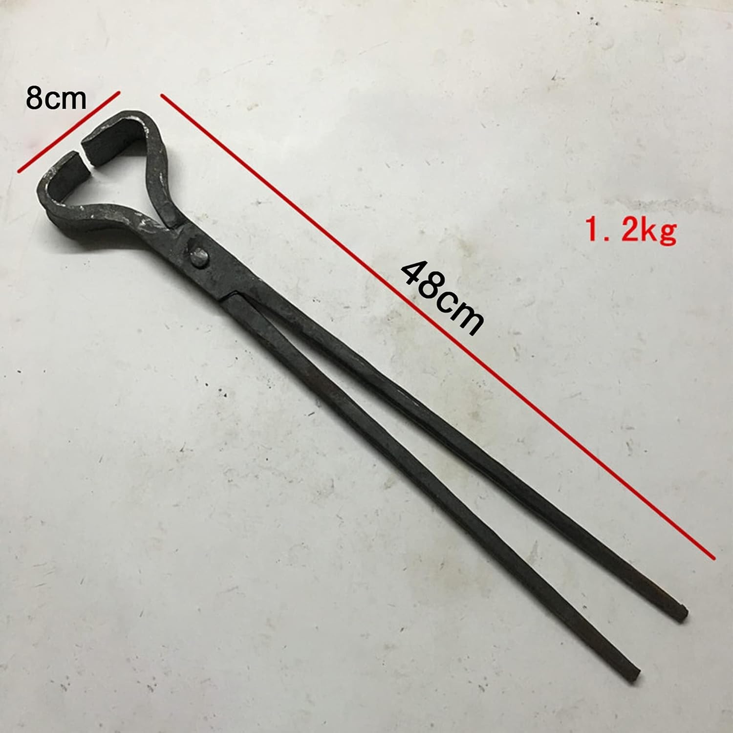 480mm Blacksmith's Tongs, Heavy-Duty Forged Steel for Blacksmith Forge & Knife Making