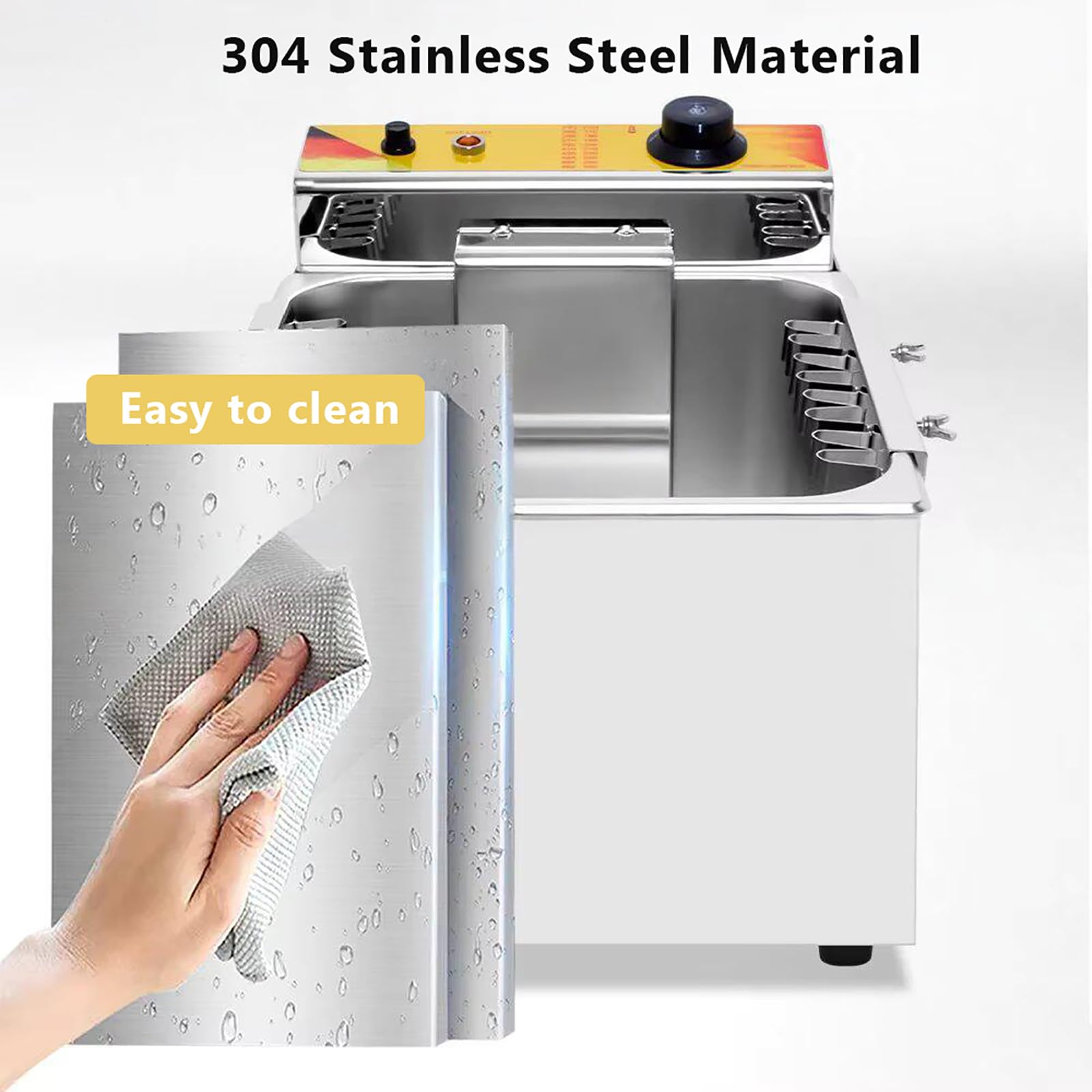 Commercial Electric Deep Fryer – 12L Capacity, 2500W, Temperature Adjustable 50-200°C, For Corn Dogs, Fries, Chicken