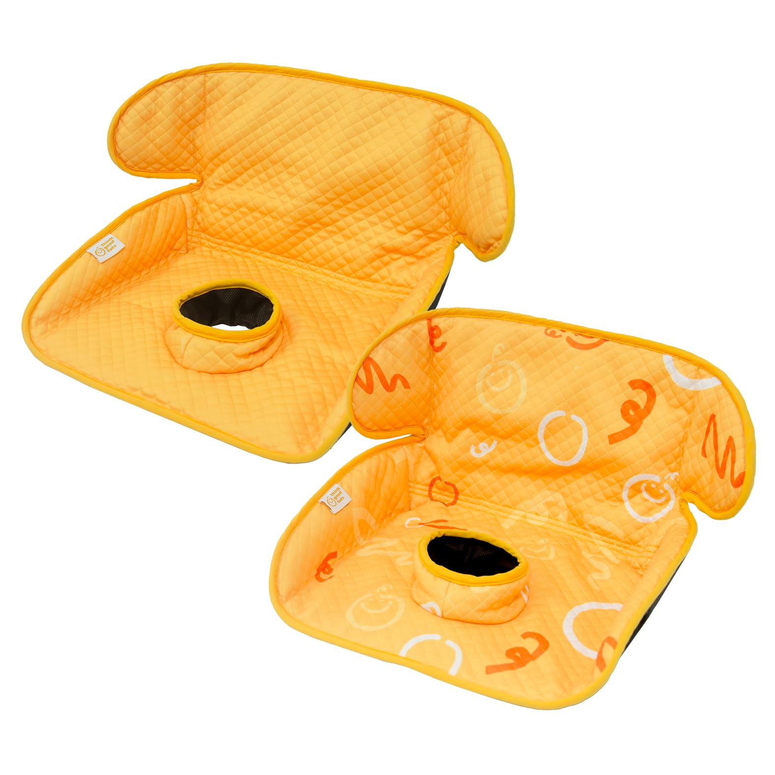 THINK GOOD TOTS - Almohadillas para orinar naranjas (2 unidades), impermeables, para asiento de coche, cochecito, para entrenamiento de orinal, lavables a máquina, con respaldo antideslizante y ajuste universal.