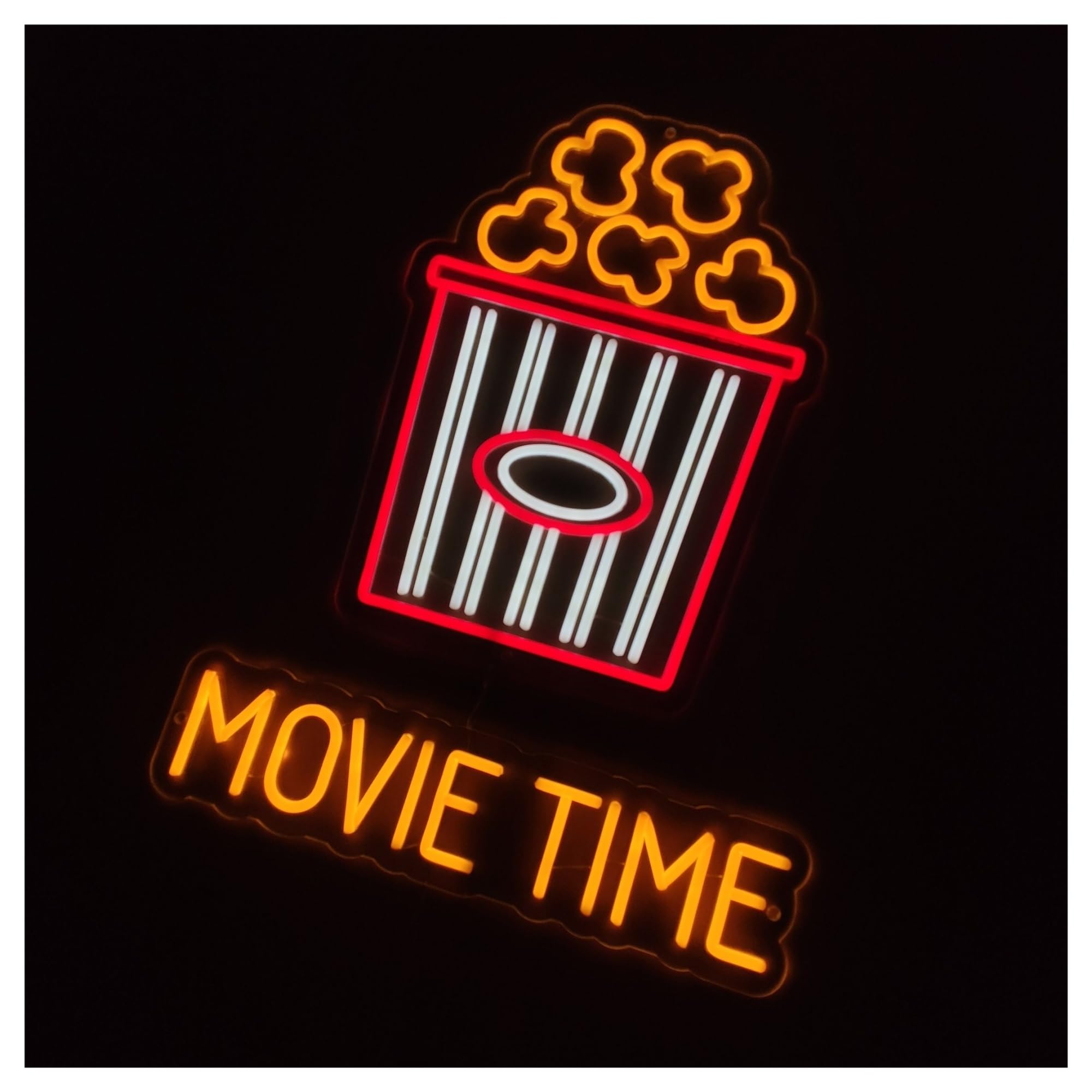 Luci al Neon Da Parete Insegna Al Neon Per Popcorn, Luci Per L'ora Del Cinema, Adatta Per Decorazioni Da Parete Per, Secchiello Per Con Luce A 51cm(B)