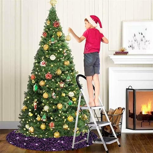 Miniatura 6 de Falda de árbol de Navidad púrpura de 21 pulgadas, falda pequeña para árbol de Navidad, falda de árbol de Navidad, falda de árbol de Navidad, falda