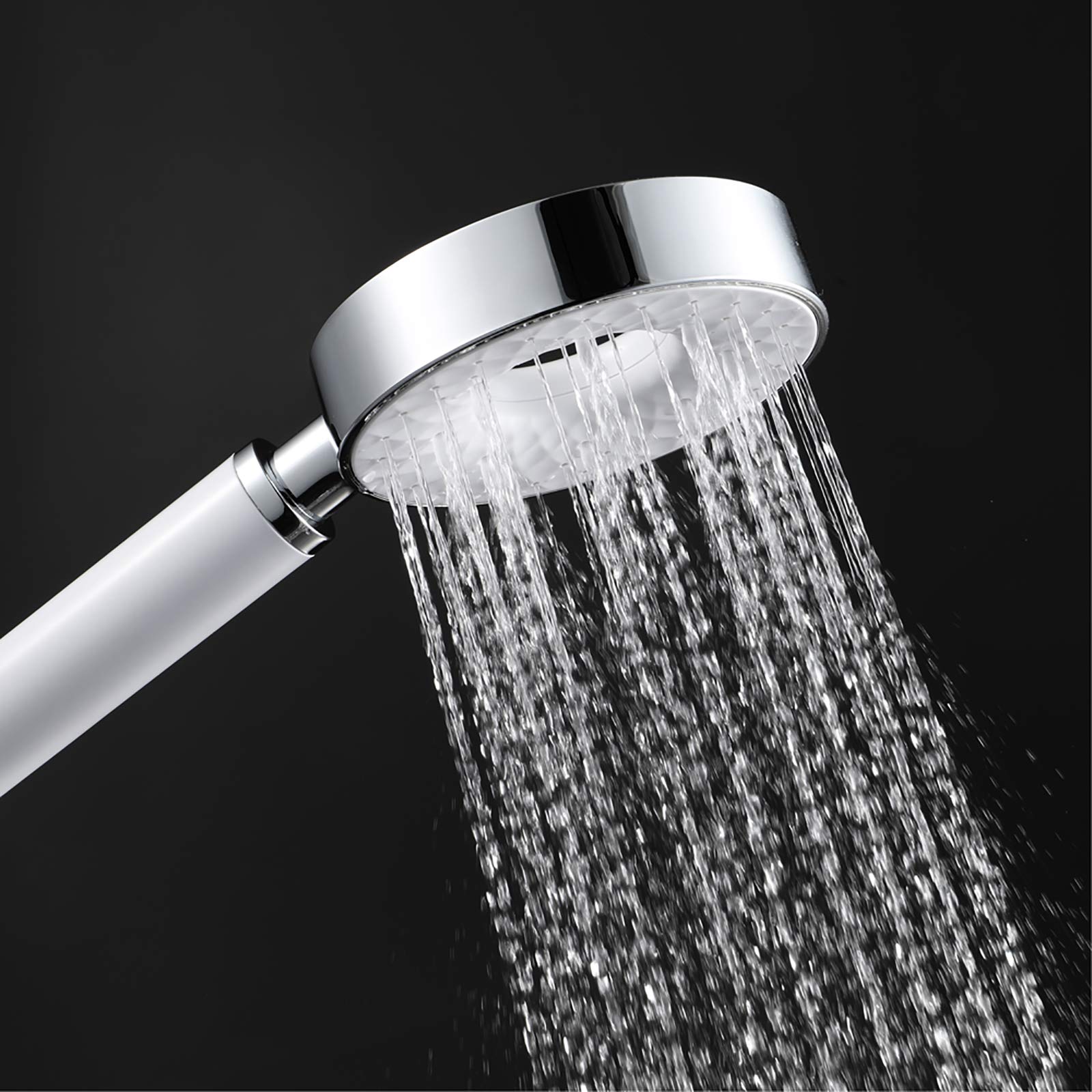 Set soffione Doccia Bianco, spruzzatore Doccia Manuale ad Alta Pressione, 3 impostazioni di spruzzo, Set soffione Doccia Universale ABS con Tubo Doccia da 59" e Supporto