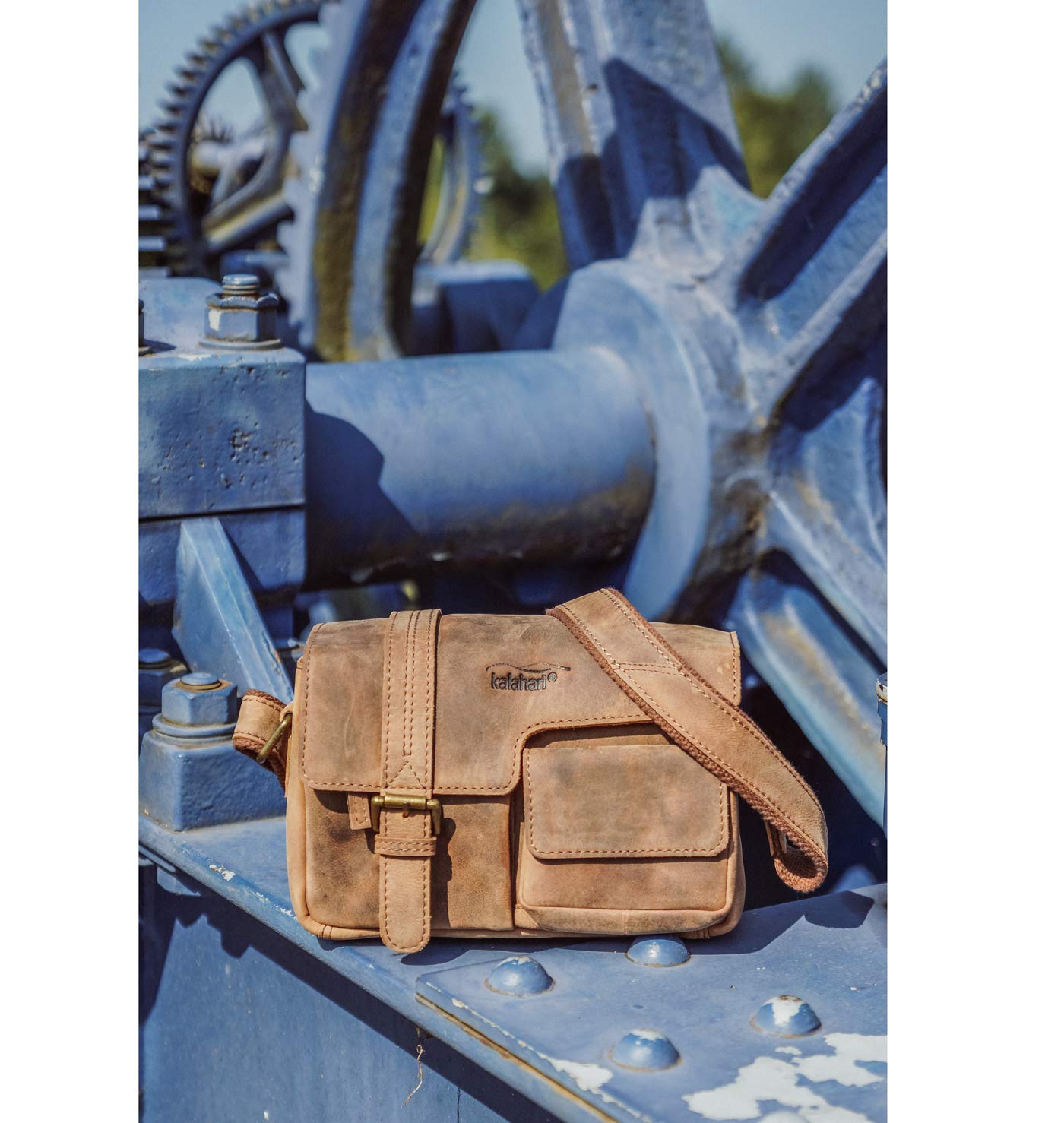 Kalahari, marrone, 21 x 13,5 x 9,5 cm, Kaama LS-30, borsa a tracolla